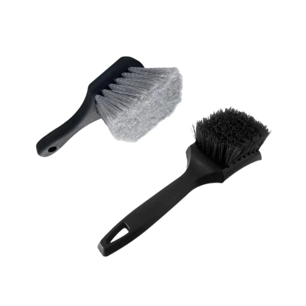 Wheel & Tire Brush for Car Rim, Short Handle Steel Wire Car Wash Brush, Cleans Tires & Releases Dirt and Road Grime