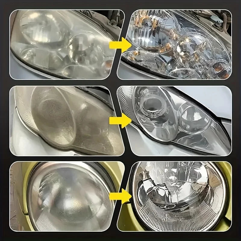 Tres ejemplos de faros restaurados: opacos, rayados y oxidados