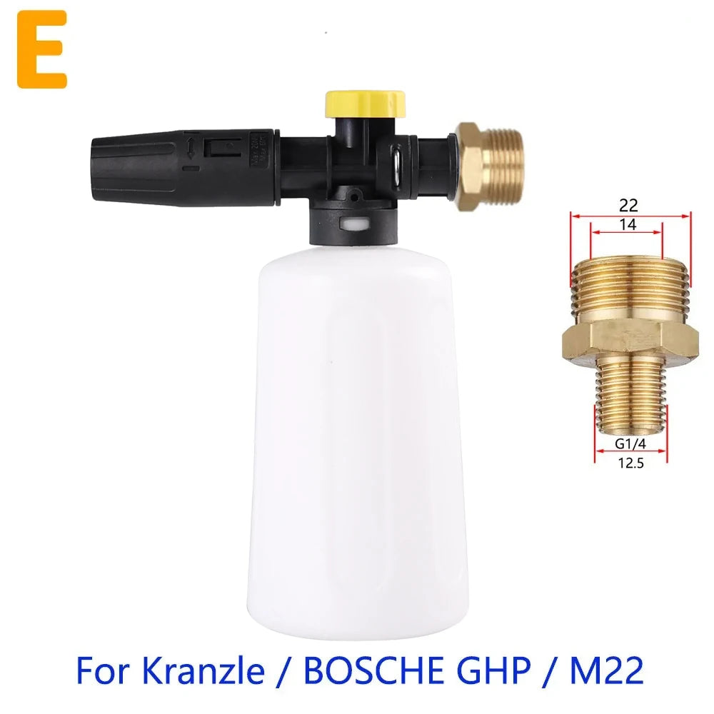 750ML Snow Foam Lance for Karcher K2 K3 K4 K5 K6 K7 Car Pressure Washers Soap Foam Generator with Adjustable Sprayer Nozzle