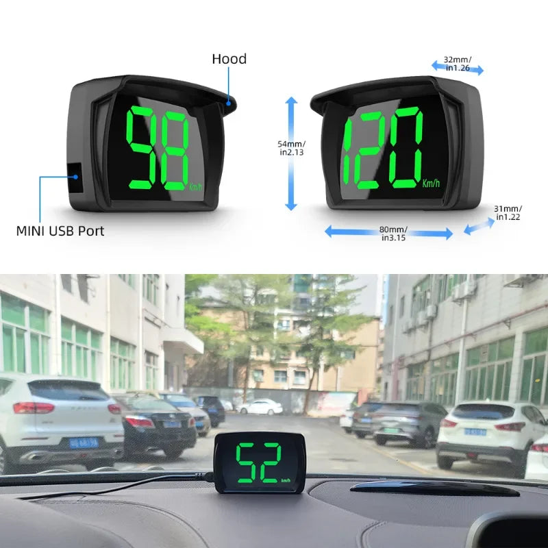 Universal Car HUD Head up Display GPS Hud Digital Speedometer Big Font Speed Meter KMH for All Car Truck Plug and Play Auto Part