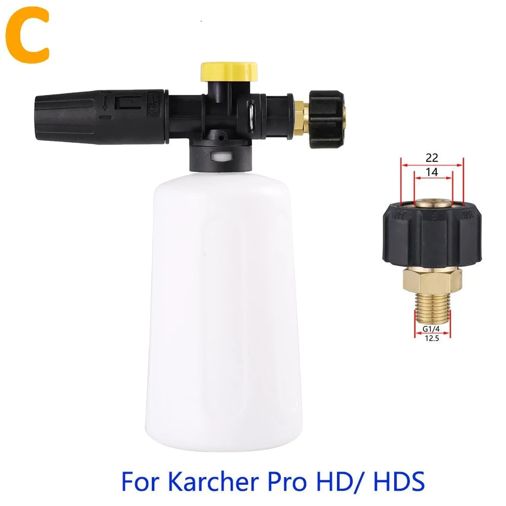 750ML Snow Foam Lance for Karcher K2 K3 K4 K5 K6 K7 Car Pressure Washers Soap Foam Generator with Adjustable Sprayer Nozzle