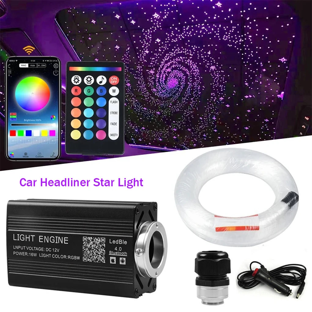 Kit de cielo estrellado con control por app, mando de 24 teclas y fibra optica de 500 hilos