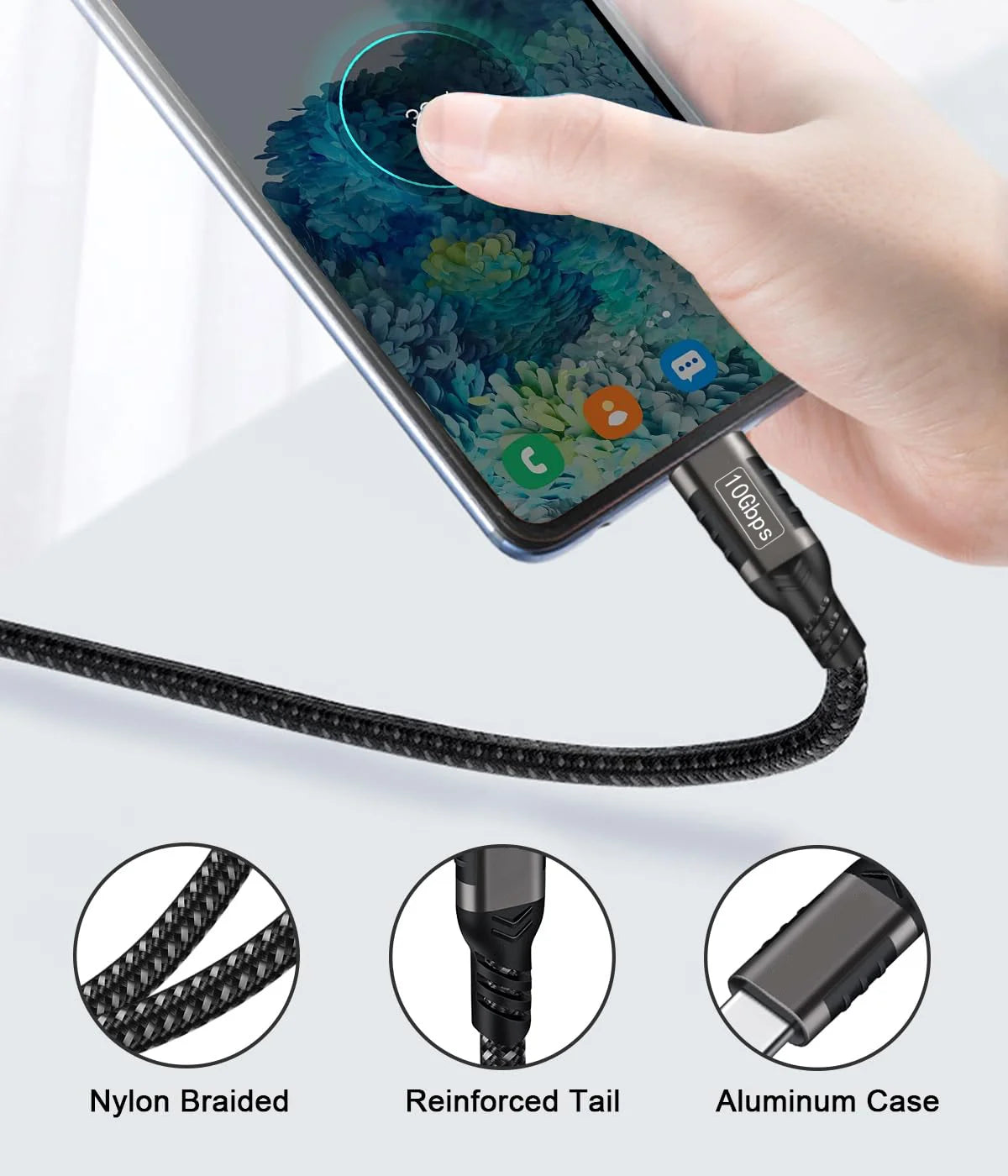 USB3.2 10Gbps USB a to USB C 3.2 Gen2 Type-C Cable Data Transfer 3A 60W QC 3.0 Fast Charging for Iphone Macbook SSD