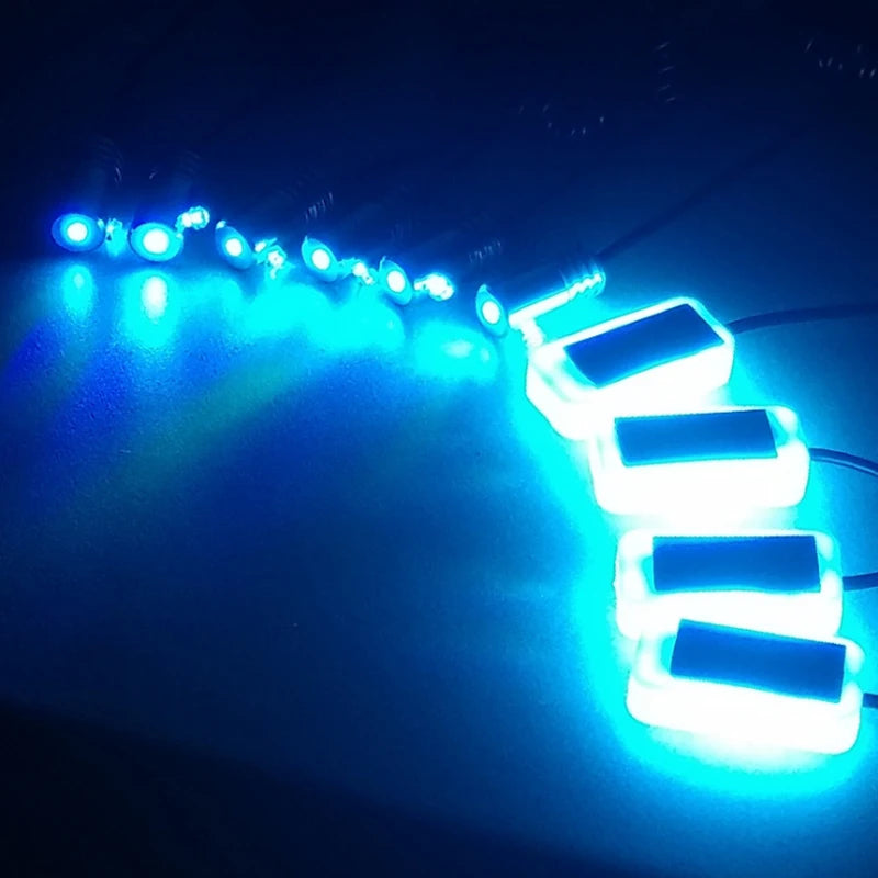Universal 10 in 1 RGB LED 8M Car Interior Ambient Decor Fiber Optical Strip Light by App Control Car Decorative Atmosphere Lamps