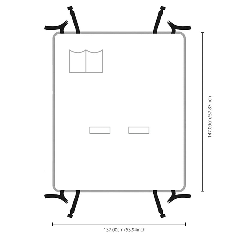 Medidas de la funda: 147 x 137 cm