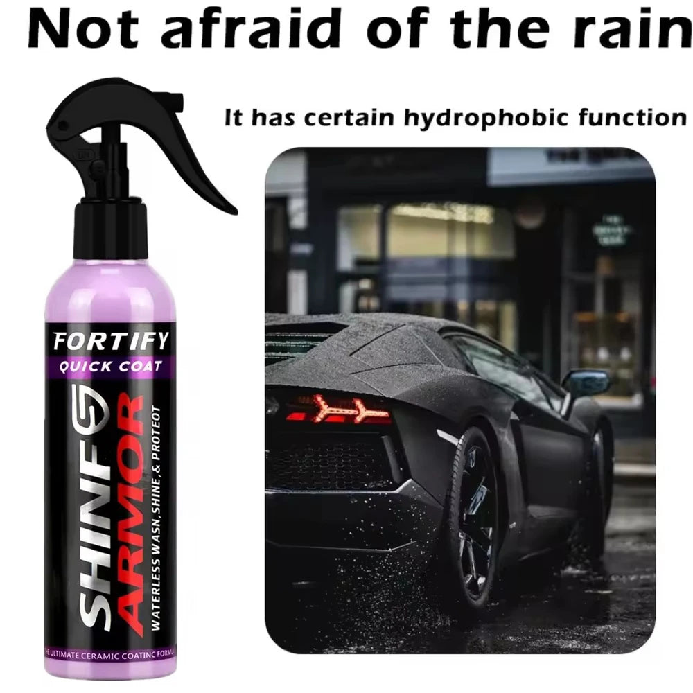 SHINE Fortify Quick Coat Ceramic Coating Car Wax Polish Spray Waterless Car Wash&Wax Hydrophobic Top Coat Polish
