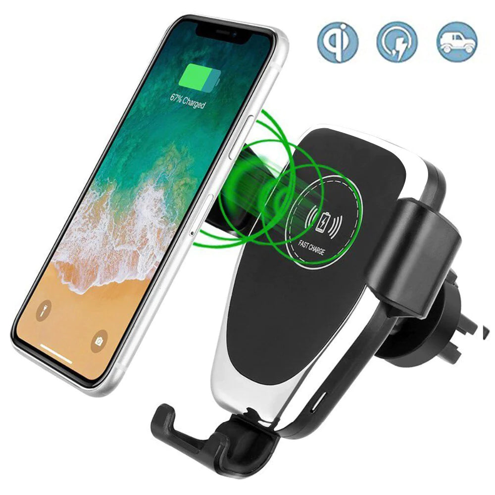 Cargador inalambrico de coche con soporte de sujecion automatica