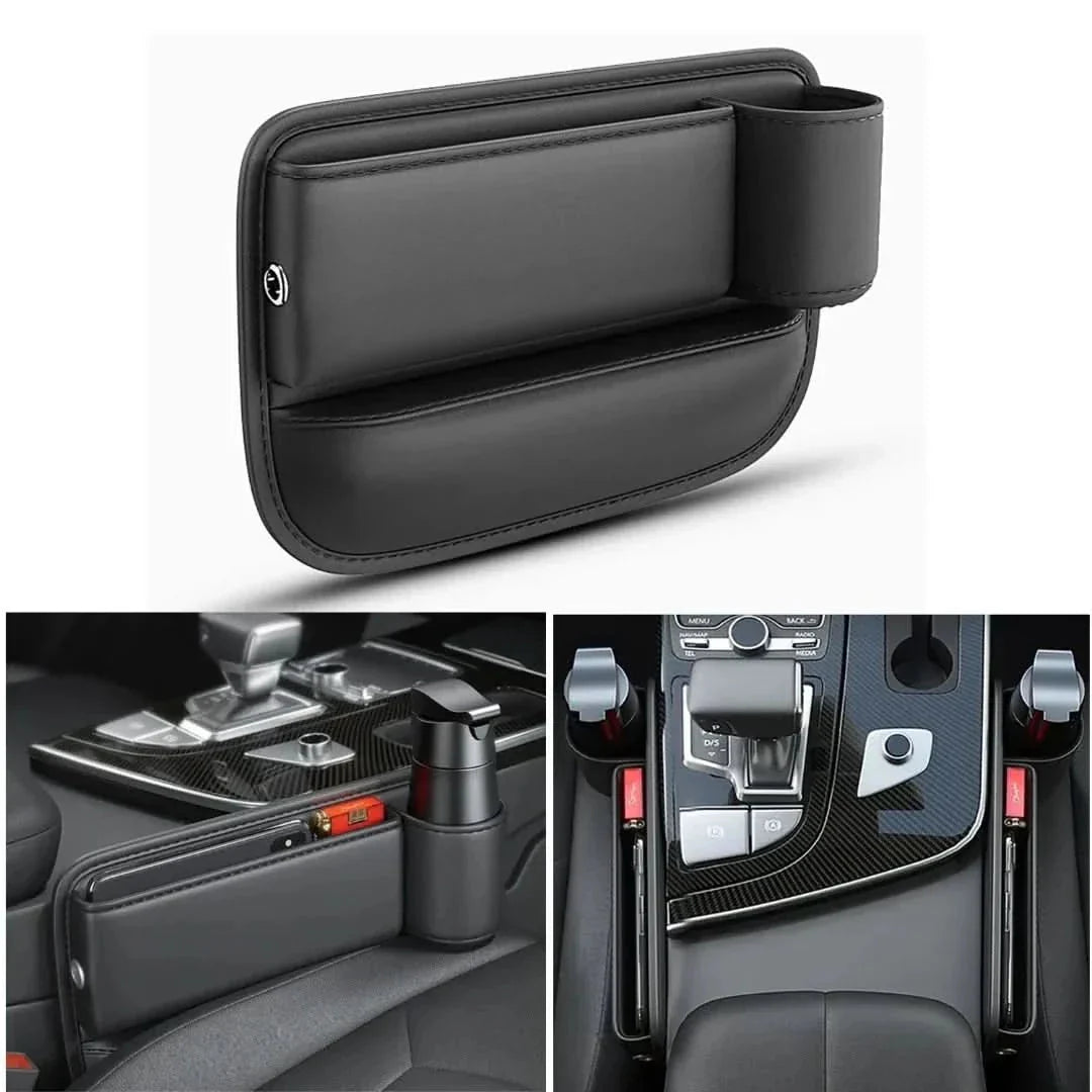 Luxora Car Seat Organizer with Cup Holder - Multifunctional Front Seat Storage Solution