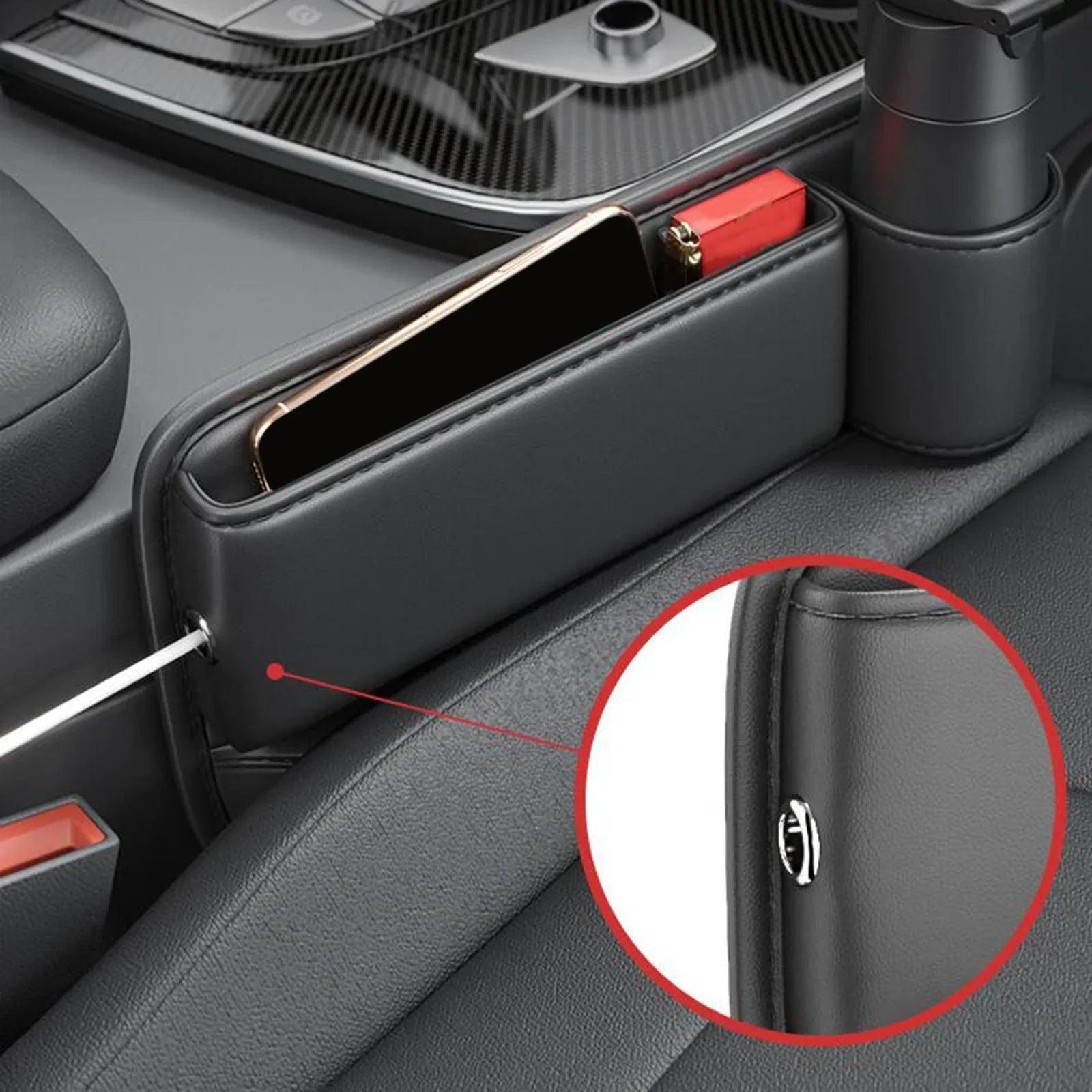 Luxora Car Seat Organizer with Cup Holder - Multifunctional Front Seat Storage Solution