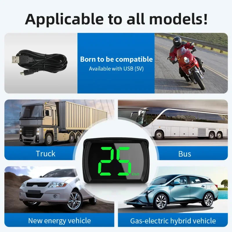 Universal Car HUD Head up Display GPS Hud Digital Speedometer Big Font Speed Meter KMH for All Car Truck Plug and Play Auto Part