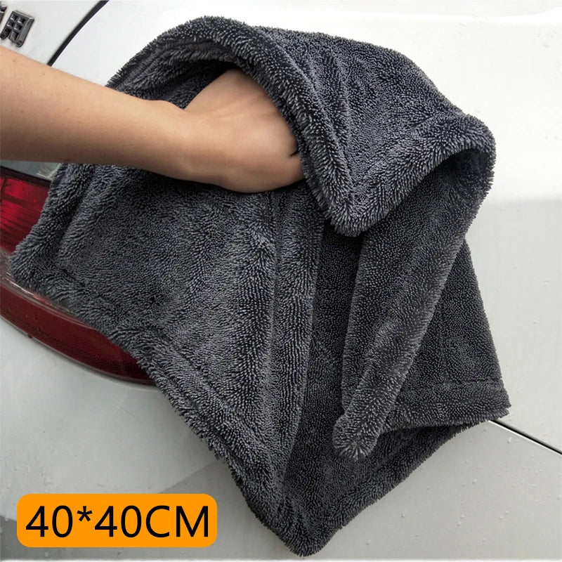 Microfiber Car Wash Towel Double-Twist Pile Car Cleaning Drying Cloth Super Absorbent Car Care Cloth Auto Detailing Waxing Towel