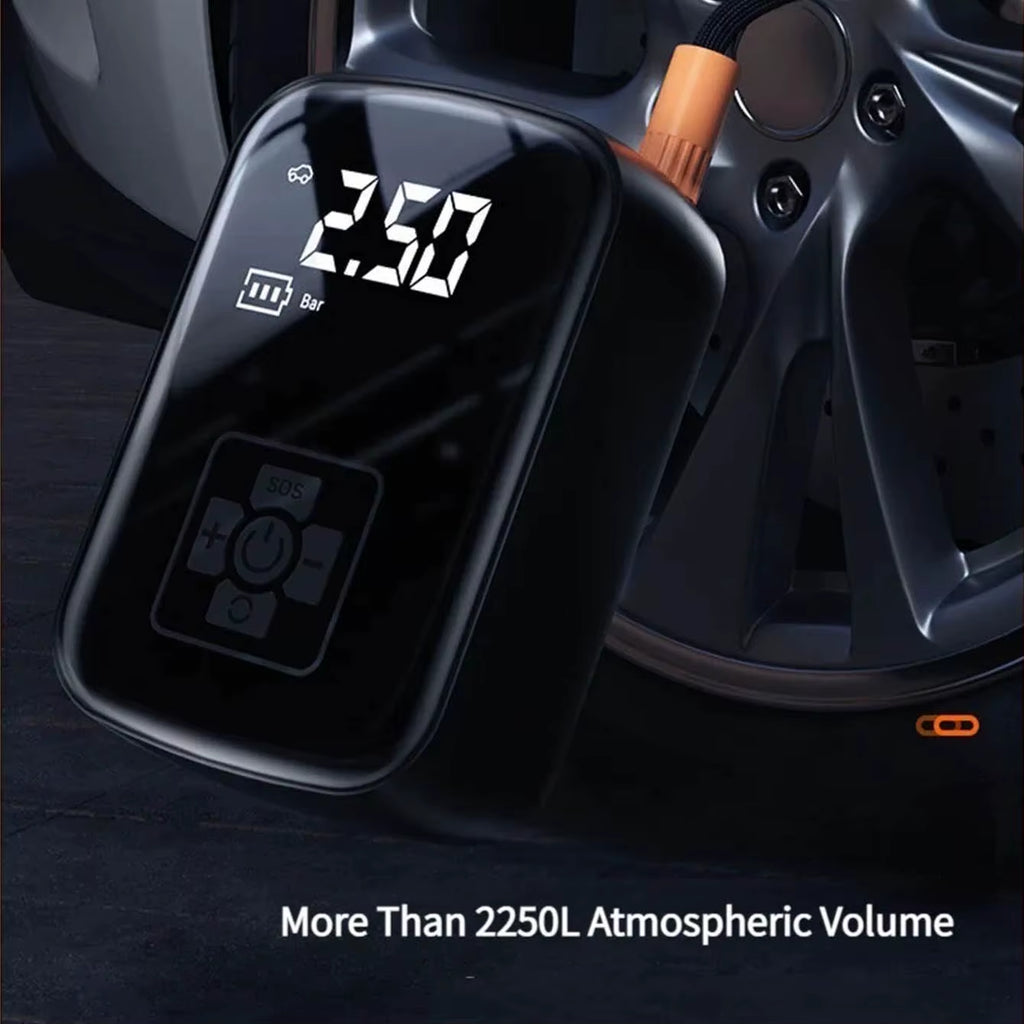 Inflador De Ruedas Portátil Inalámbrico 150 PSI — Mini Compresor De Aire Recargable Con Pantalla Digital Y Luz LED | Coche, Moto Y Bici