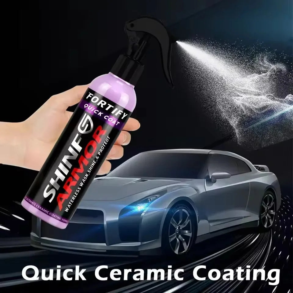 SHINE Fortify Quick Coat Ceramic Coating Car Wax Polish Spray Waterless Car Wash&Wax Hydrophobic Top Coat Polish