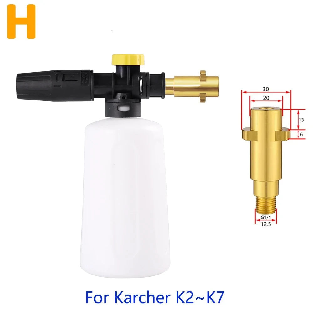 750ML Snow Foam Lance for Karcher K2 K3 K4 K5 K6 K7 Car Pressure Washers Soap Foam Generator with Adjustable Sprayer Nozzle