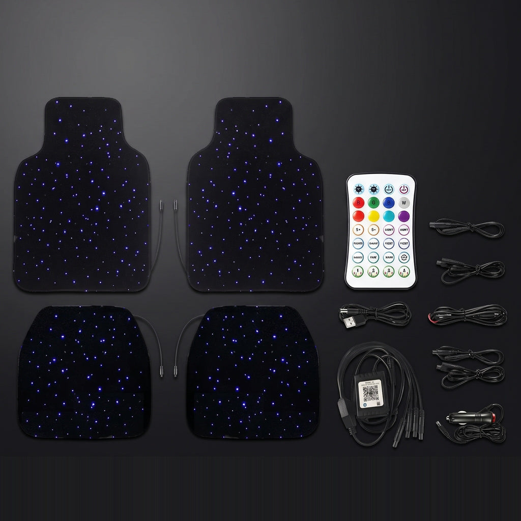 Alfombrillas de cielo estrellado para coche con mando y controlador