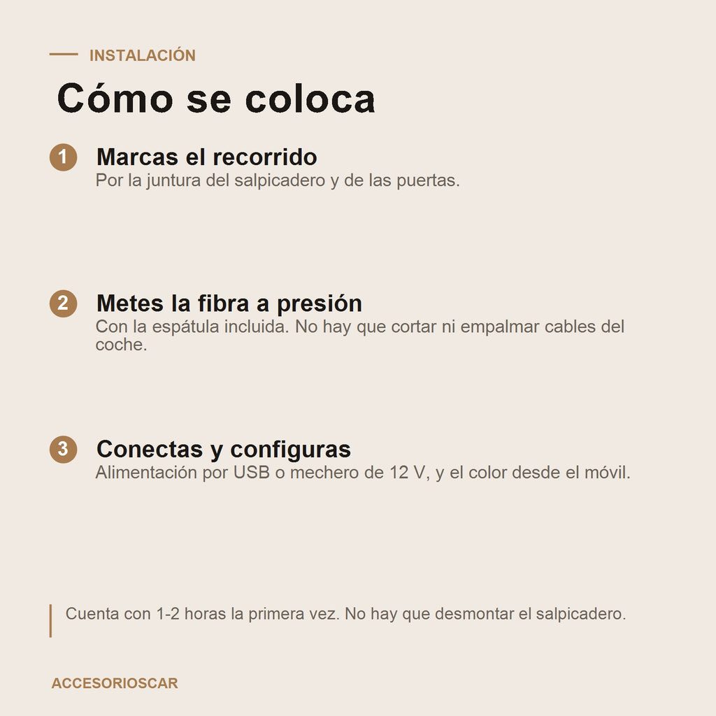 Como se coloca el kit de luces de ambiente en 3 pasos, sin cortar cables