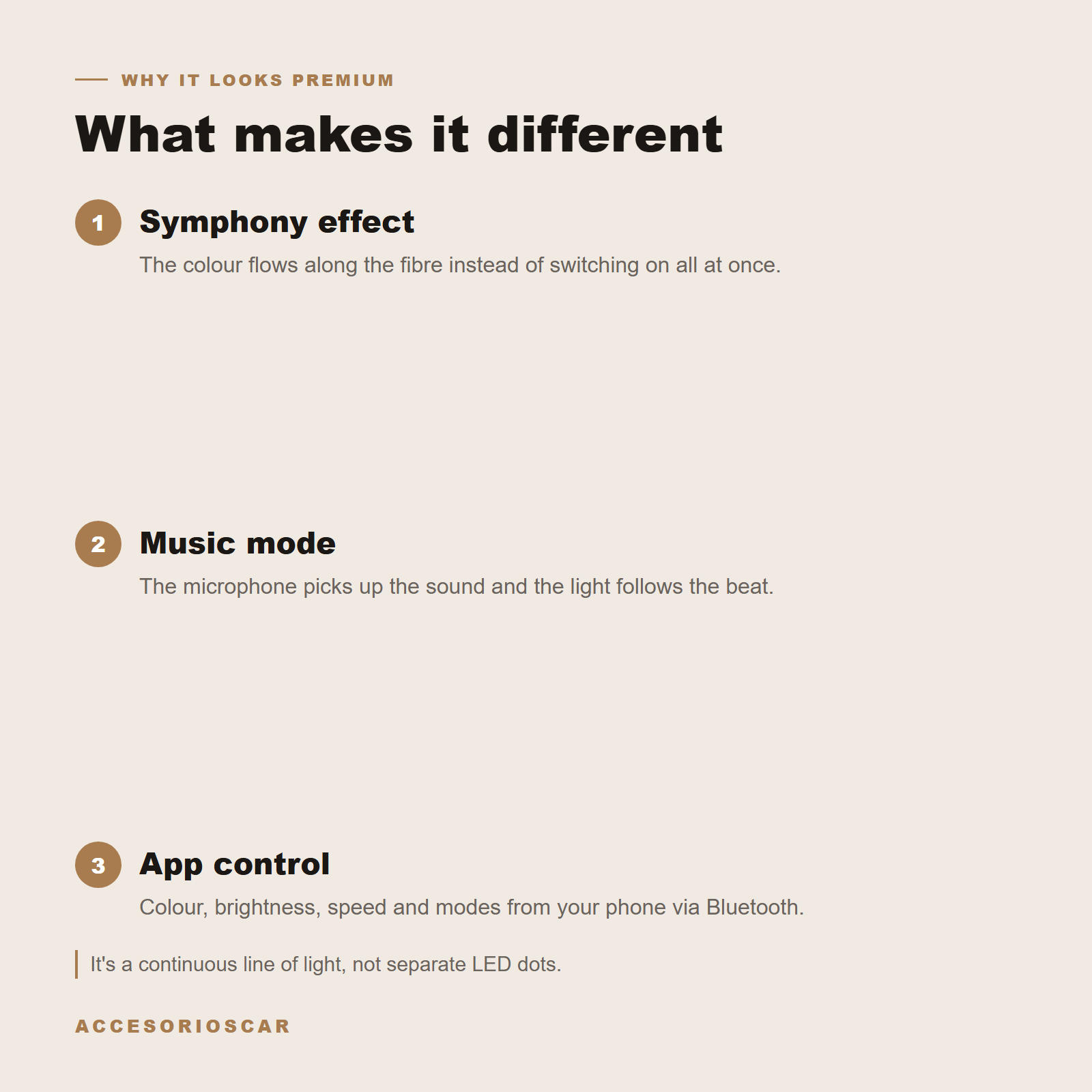 Symphony effect, music mode and app control of the ambient lighting kit