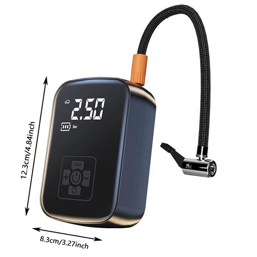 Inflador De Ruedas Portátil Inalámbrico 150 PSI — Mini Compresor De Aire Recargable Con Pantalla Digital Y Luz LED | Coche, Moto Y Bici
