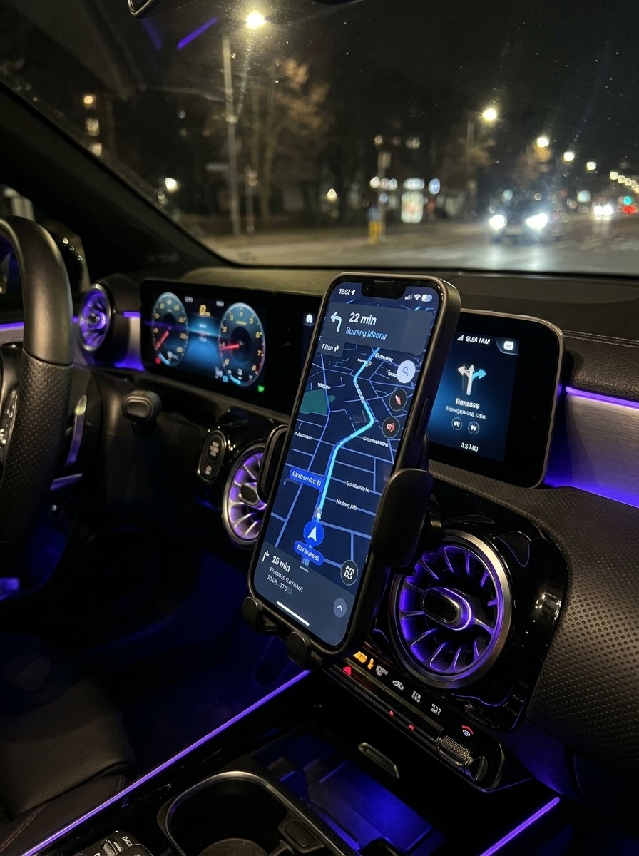 Soporte cargador con navegación de noche