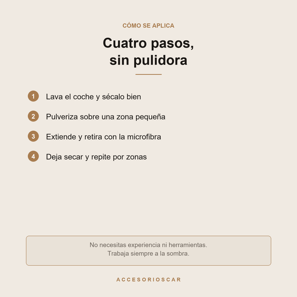 Cómo se aplica el tratamiento cerámico en cuatro pasos, sin pulidora