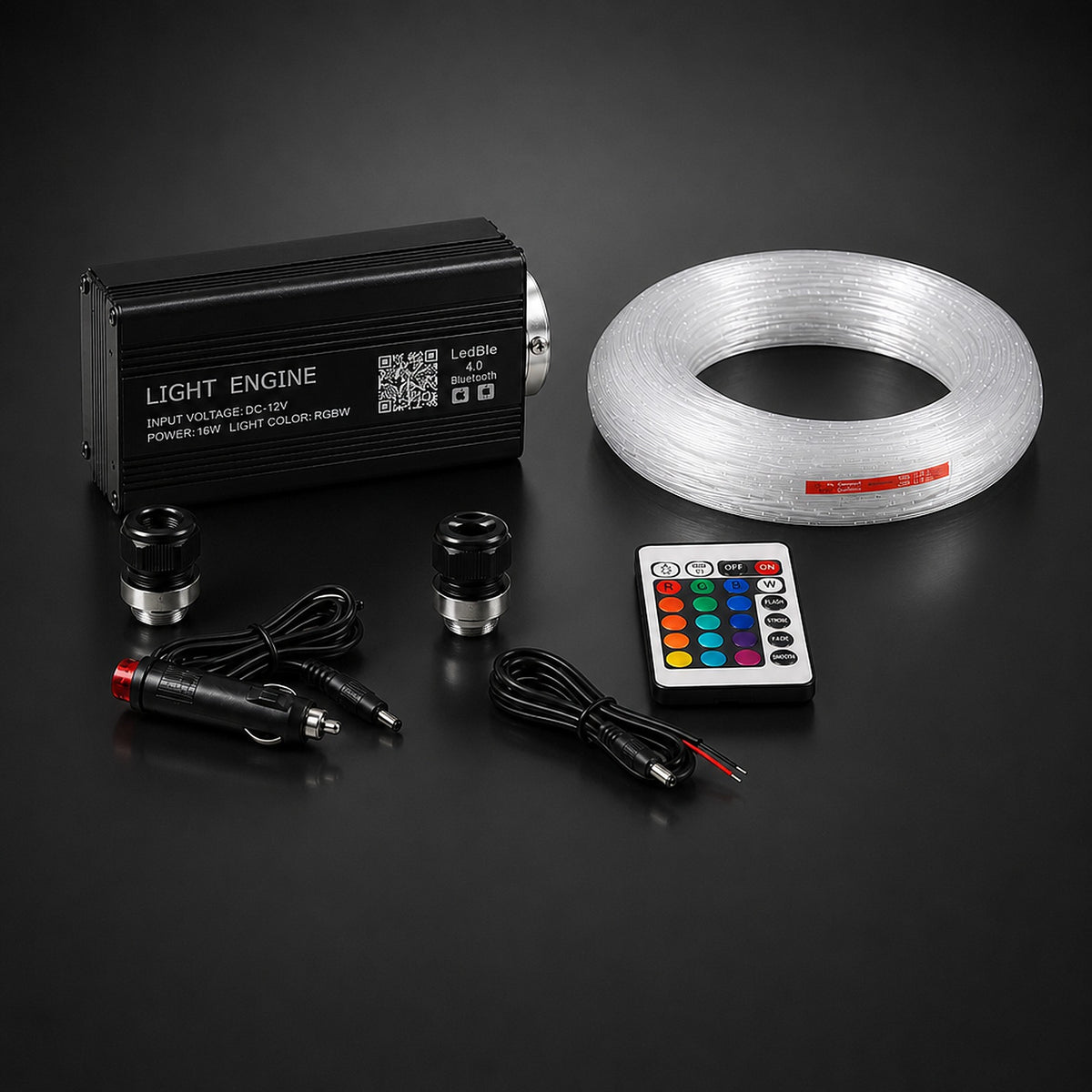 Kit de cielo estrellado para coche RGBW con caja de luz, fibra óptica y mando
