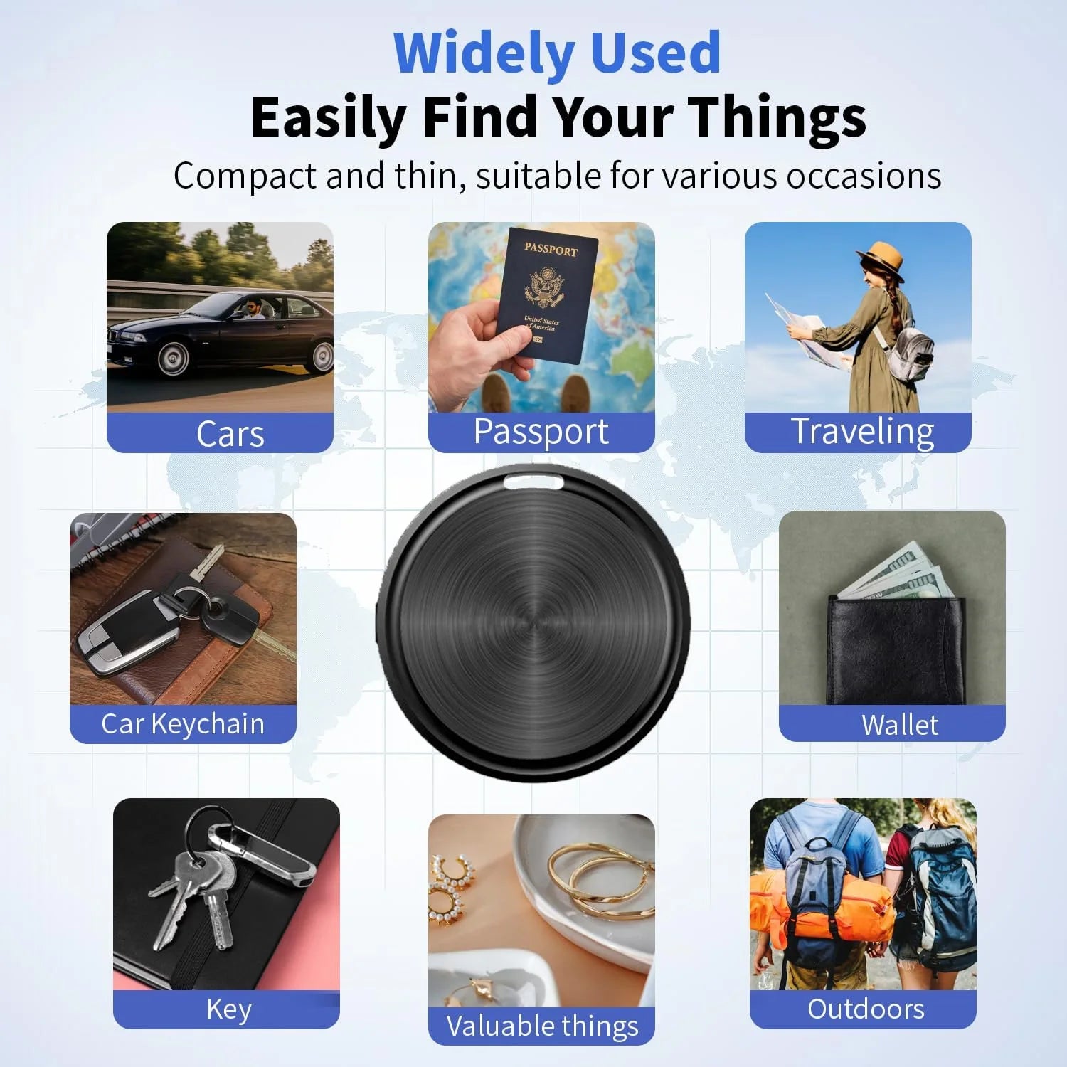 Smart Tag for Apple Find My or Google Find Hub Bluetooth Tracker Both Android IOS Compatible Location Tracker for Pets Cars