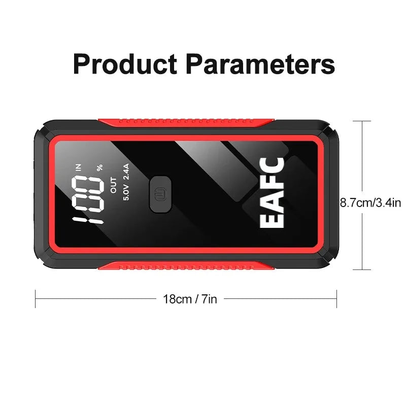 2000A / 600A Car Jump Starter Portable Power Bank Car Battery Booster 12V Auxiliary Starting Device for Diesel Gasoline