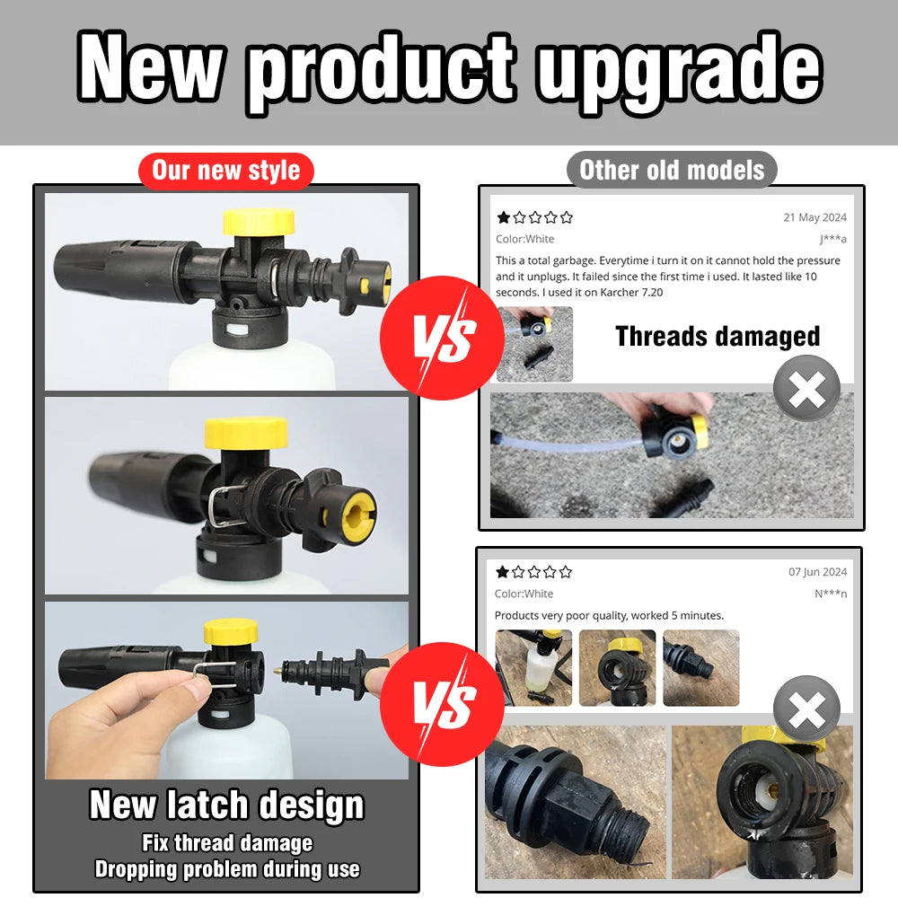 750ML Snow Foam Lance for Karcher K2 K3 K4 K5 K6 K7 Car Pressure Washers Soap Foam Generator with Adjustable Sprayer Nozzle