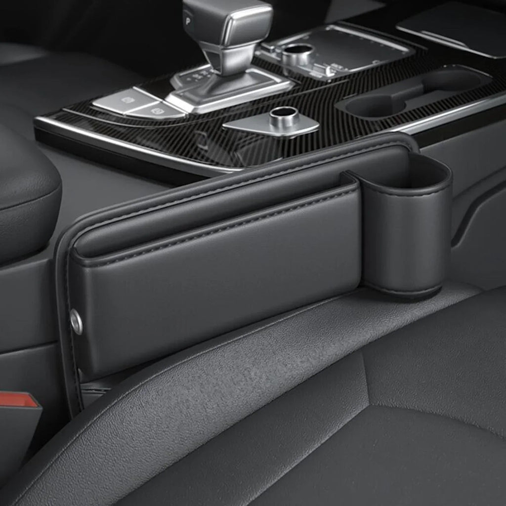 Organizador de asiento con posavasos