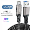 USB3.2 10Gbps USB a to USB C 3.2 Gen2 Type-C Cable Data Transfer 3A 60W QC 3.0 Fast Charging for Iphone Macbook SSD