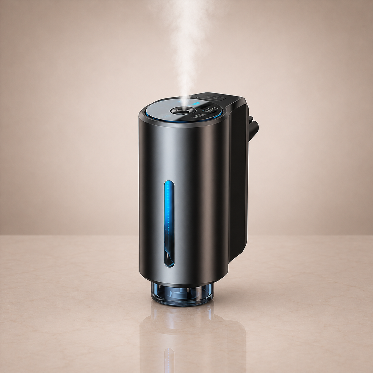 Difusor de aroma eléctrico para la rejilla del coche sobre mármol claro