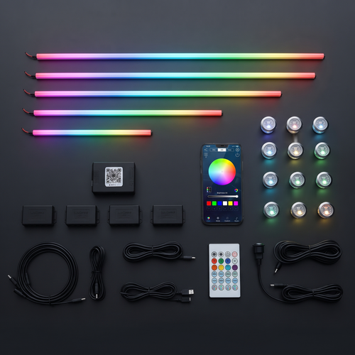 Kit de luces de ambiente RGB de 18 zonas incluido en el pack Premium