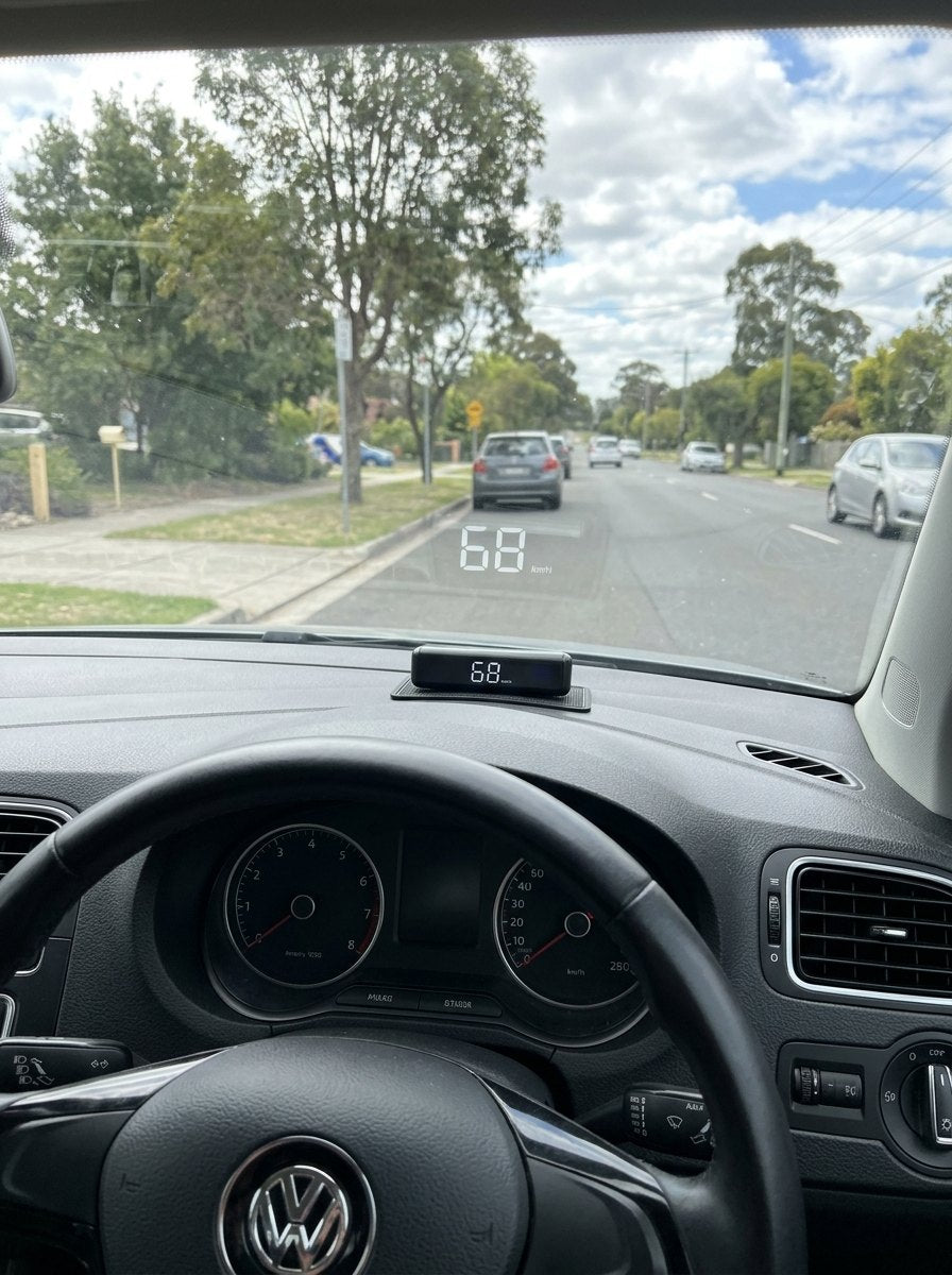 Head-up display de día en un VW Polo