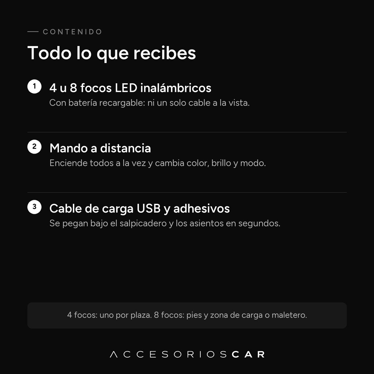 Qué incluyen las luces de pies inalámbricas