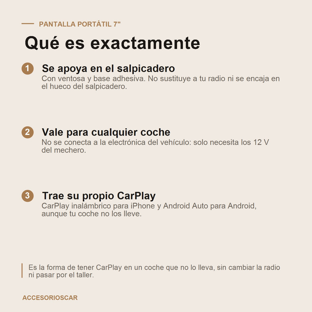 Que es exactamente: se apoya en el salpicadero, vale para cualquier coche y trae su propio CarPlay
