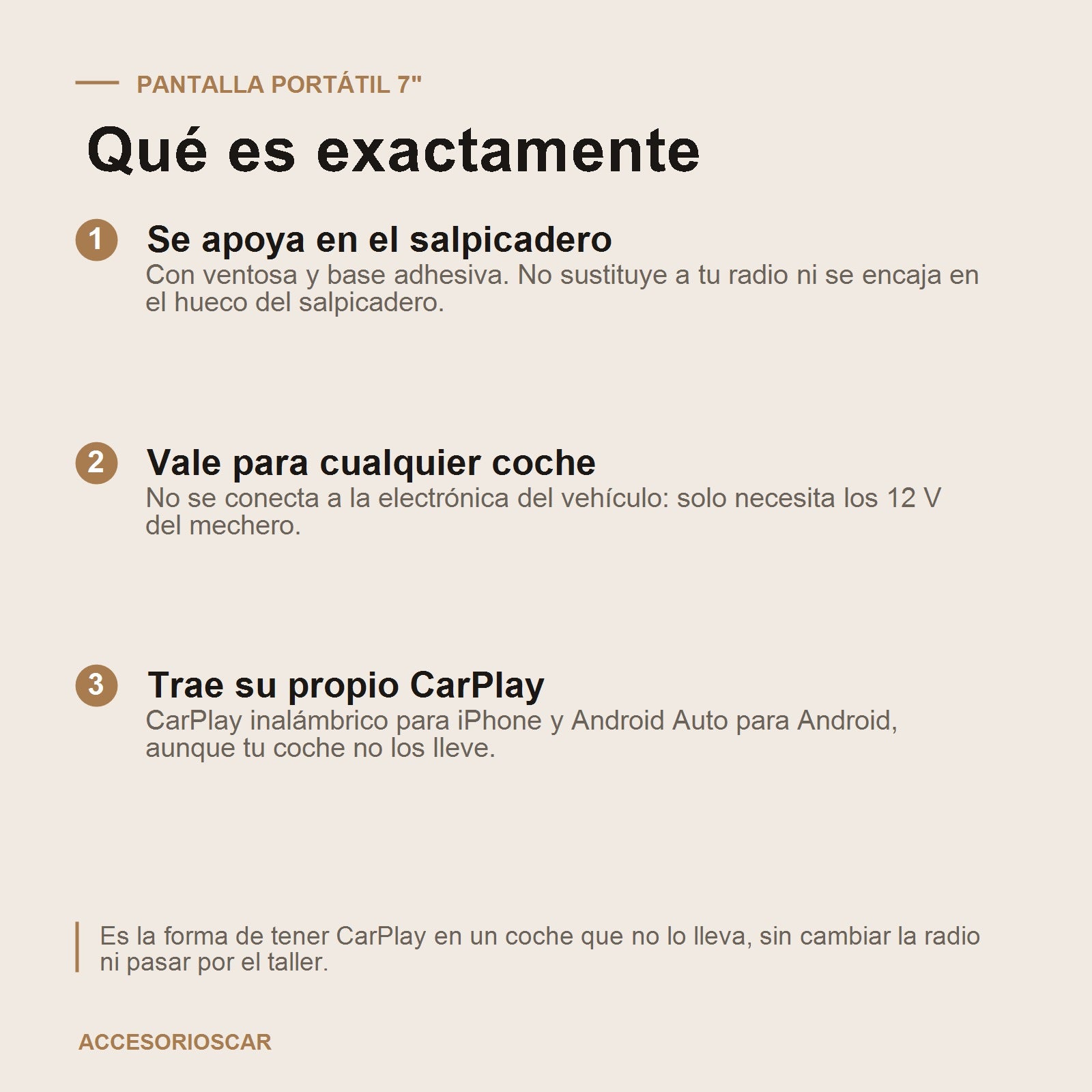 Que es exactamente: se apoya en el salpicadero, vale para cualquier coche y trae su propio CarPlay