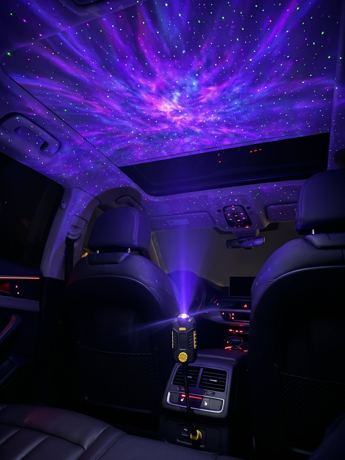 Proyector galaxia con aurora verde y azul en el techo