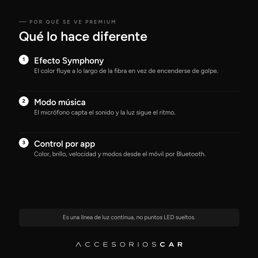 Efecto Symphony, modo música y control por app