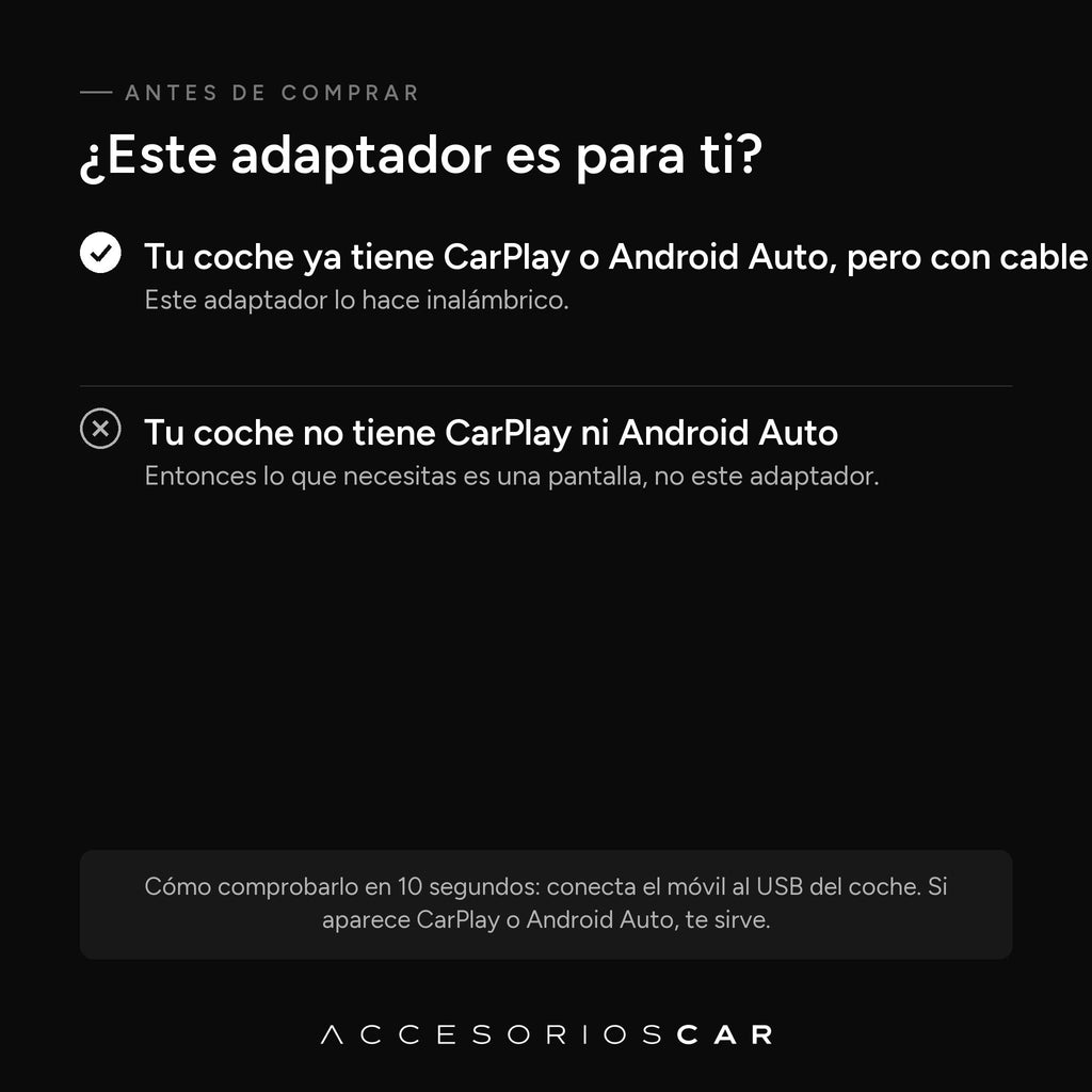 Para qué coches sirve el adaptador CarPlay inalámbrico