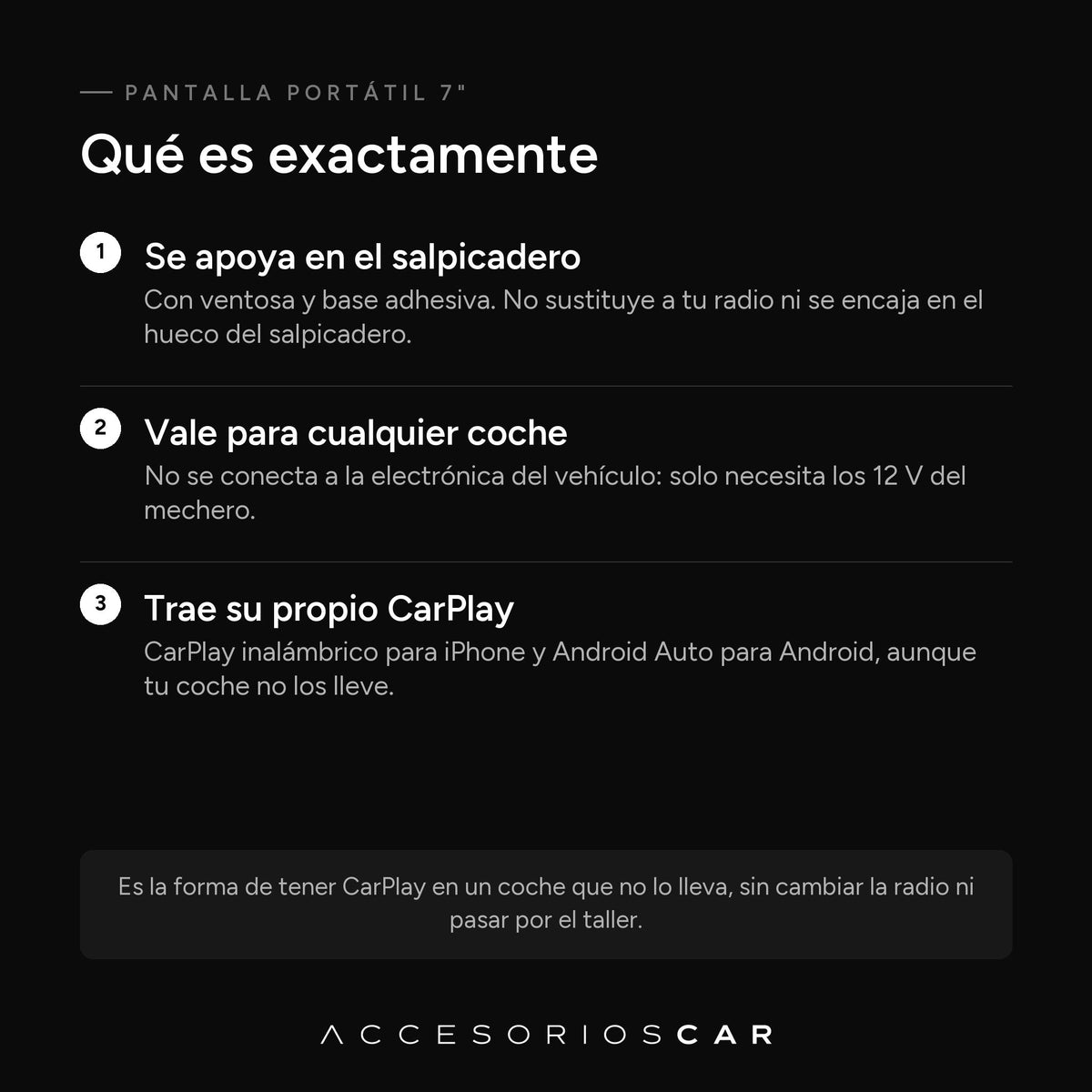 Qué es la pantalla portátil de 7 pulgadas con CarPlay