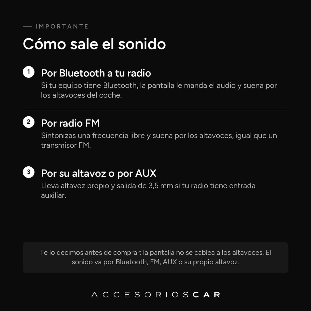 Cómo sale el sonido de la pantalla CarPlay