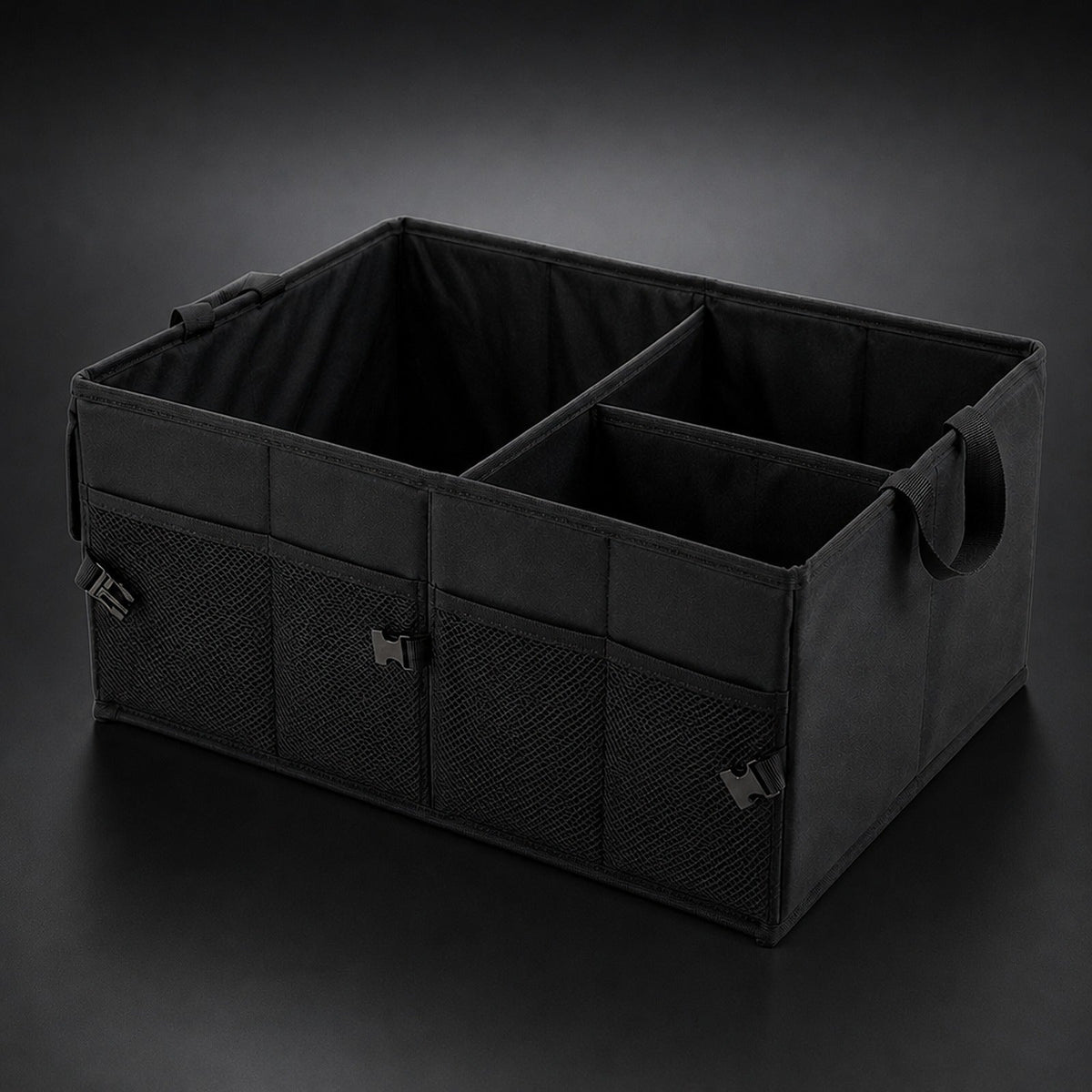 Organizador plegable de maletero con tres compartimentos